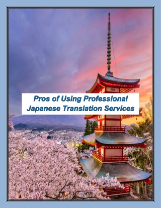 Pros of Using Professional Japanese Translation Services