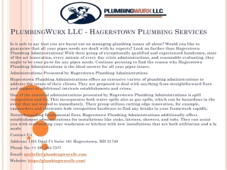 PlumbingWurx LLC - Hagerstown Plumbing Services