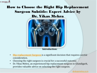 How to Choose the Right Hip Replacement Surgeon