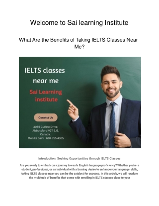 What Are the Benefits of Taking IELTS Classes Near Me