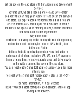 Get the Edge in the App Store with Our Android App Development Services