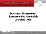 Document Management Software Helps Accomplish Corporate Goal