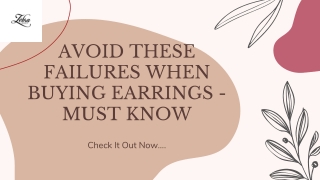 Avoid These Failures When Buying Earrings - You Must Know