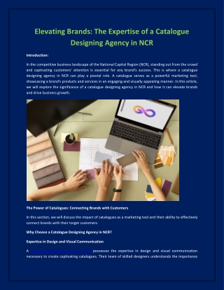 Elevating Brands: The Expertise of a Catalogue Designing Agency in NCR