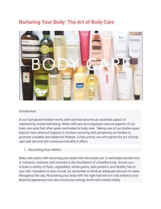 Nurturing Your Body_ The Art of Body Care