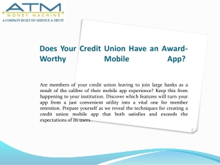 Does Your Credit Union Have an Award-Worthy Mobile App