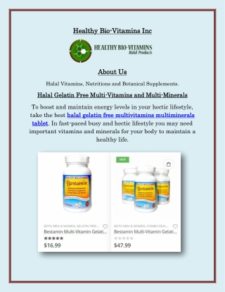 Gelatin free Multivitamins Multiminerals