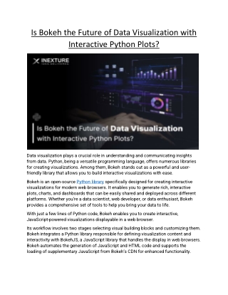 Is Bokeh the Future of Data Visualization with Interactive Python Plots?