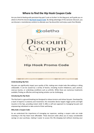 Where to find the Hip Hook Coupon Code