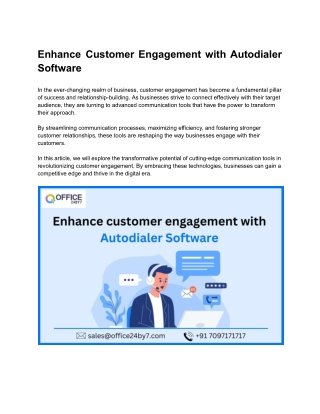 Enhance Customer Engagement with Autodialer Software