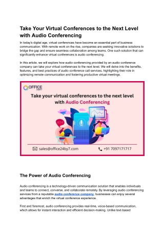 Take Your Virtual Conferences to the Next Level with Audio Conferencing