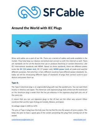 Around the World with IEC Plugs