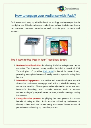 How to engage your Audience with iPads?