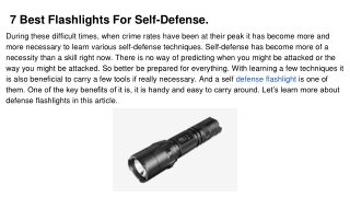 7 Best Flashlights For Self-Defense.