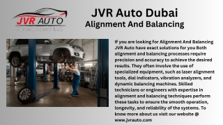 Alignment And Balancing | JVR Auto Dubai