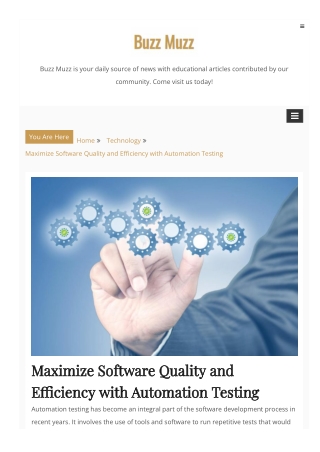 Maximize Software Quality and Efficiency with Automation Testing