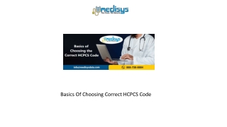 Basics Of Choosing Correct HCPCS Code