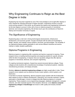 Why Engineering Continues to Reign as the Best Degree in India