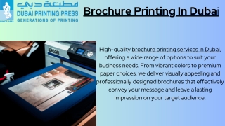 Brochure Printing In Dubai | Dubai Printing Press