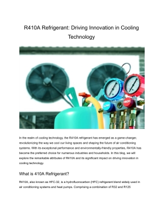 R410A Refrigerant_ Driving Innovation in Cooling