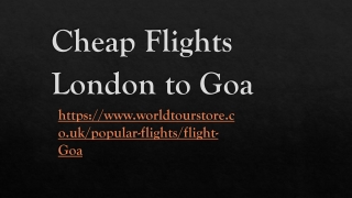 Cheap Flights London to Goa