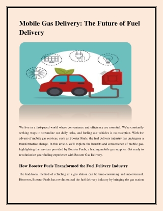 Mobile Gas Delivery: The Future of Fuel Delivery