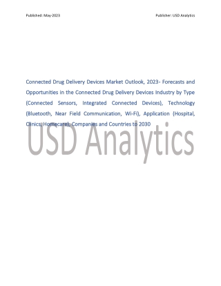 Connected Drug Delivery Devices Market Analysis Report 2023