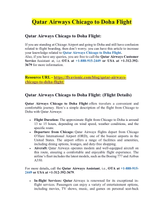Qatar Airways Chicago to Doha Flight