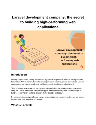 Laravel development company: the secret to building high-performing web applicat