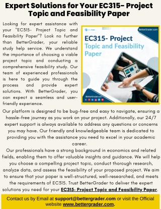 Expert Solutions for Your EC315- Project Topic and Feasibility Paper