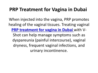 PRP Treatment for Vagina in Dubai