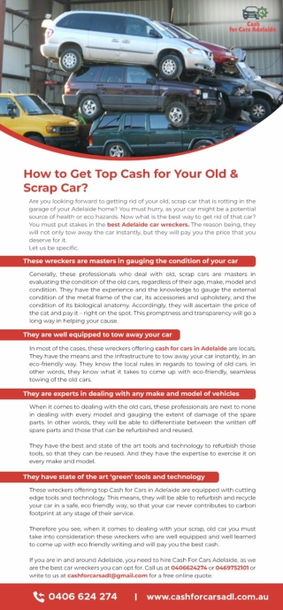 How to Get Top Cash for Your Old & Scrap Car?