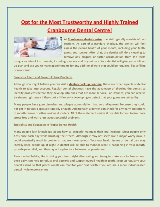 Opt for the Most Trustworthy and Highly Trained Cranbourne Dental Centre!