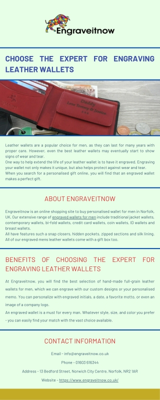 Choose the Expert for Engraving Leather Wallets