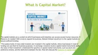 What Is Capital Market