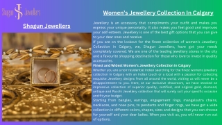 Shagun Jewellers | Women’s Jewellery Collection In Calgary