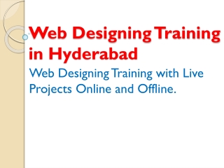 Web Designing Training in Hyderabad