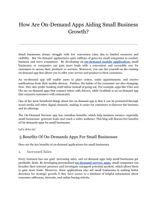 How Are On-Demand Apps Aiding Small Business Growth_