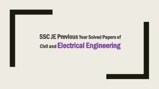 SSC JE Previous Year Solved Papers of Civil and Electrical Engineering