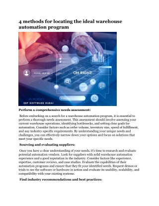 4 methods for locating the ideal warehouse automation program