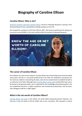 Biography of Caroline Ellison