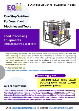 Food Processing Equipments Manufacturers in China