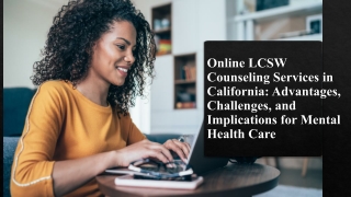 Online LCSW Counseling Services in California