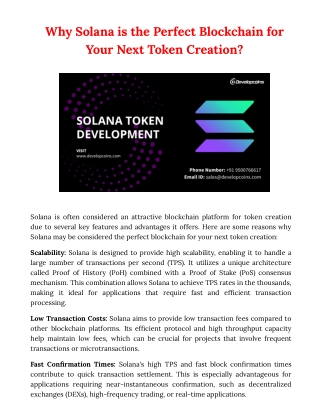 Why Solana is the Perfect Blockchain for Your Next Token Creation?