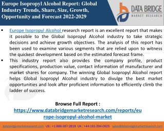 Europe Isopropyl Alcohol Market-Chemical Material