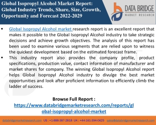 Isopropyl Alcohol Market-Chemical Material