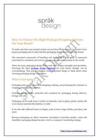 How To Choose The Right Package Designing Services For Your Brand