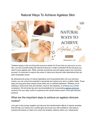 Natural Ways To Achieve Ageless Skin (1)