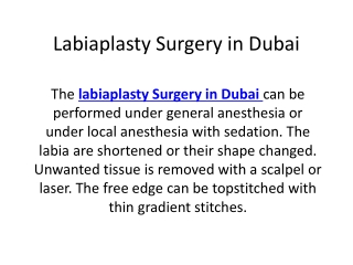 Labiaplasty Surgery in Dubai