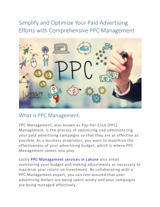 Simplify and Optimize Your Paid Advertising Efforts with Comprehensive PPC Management